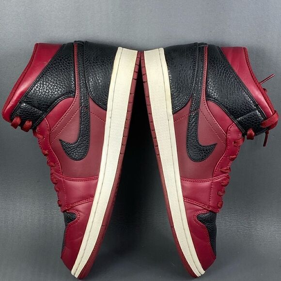 Nike Jordan 1 Retro Mid Team Red Black sneaker shoes mens size 10 - Picture 5 of 8